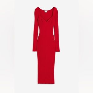 H&M Red Midi Dress